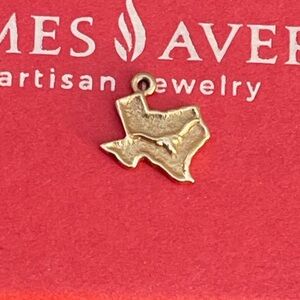 James Avery Texas longhorn 14k yellow gold charm pendant